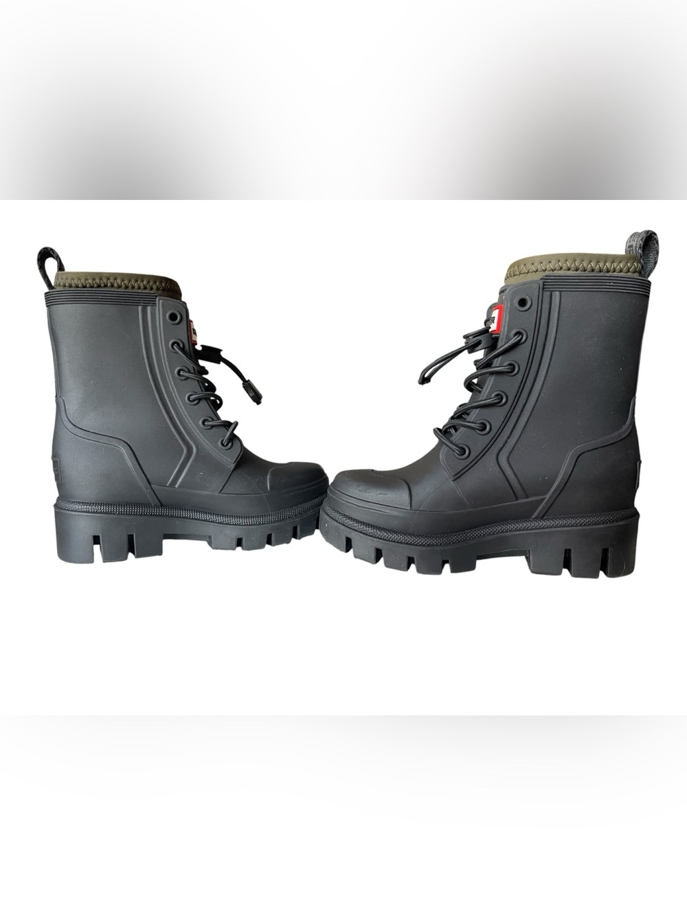 HUNTER Kids' Stamp Waterproof Lace-Up Rain Boot (little kids, toddler, walker) - Picture 6 of 11